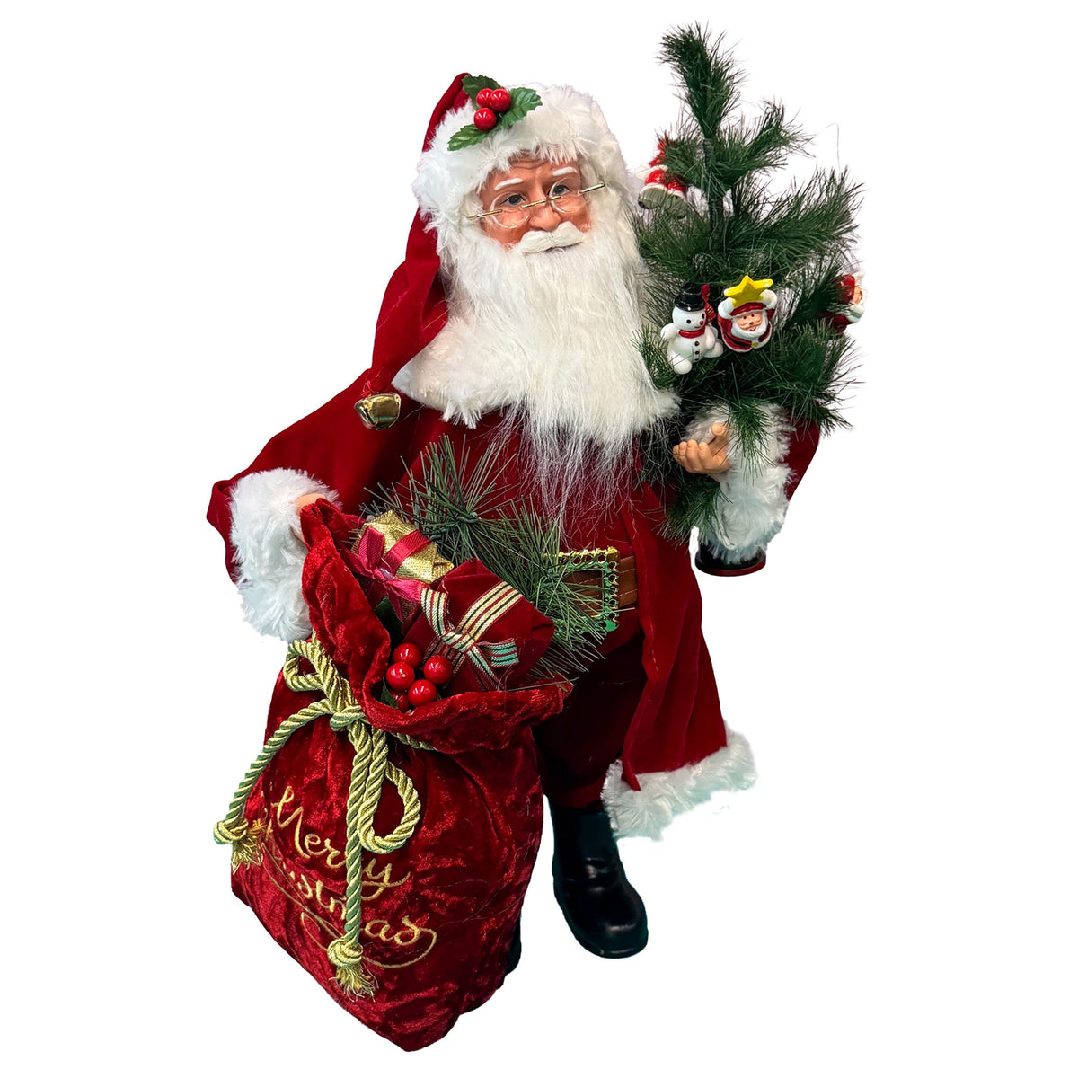15-Inch Santa Delivery Figure with Gifts and Mini Tree - Image 2