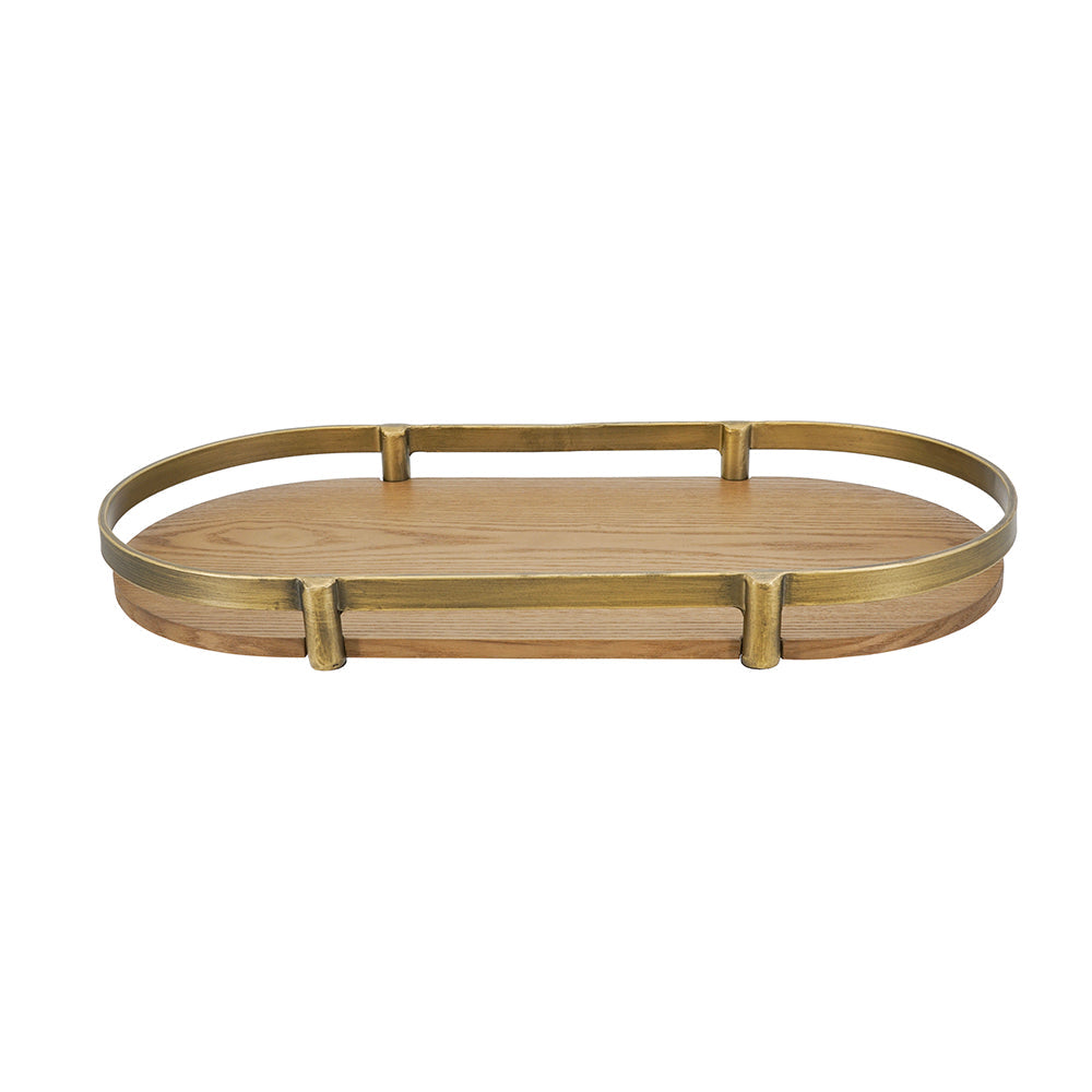 Oval Ash Wood Display Trays with Metal Rails Set of 2 - Image 7