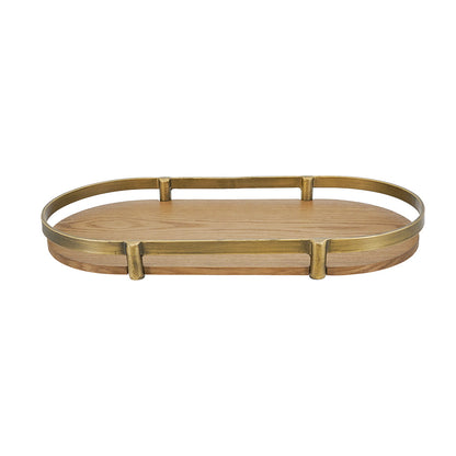 Oval Ash Wood Display Trays with Metal Rails Set of 2 - Image 7