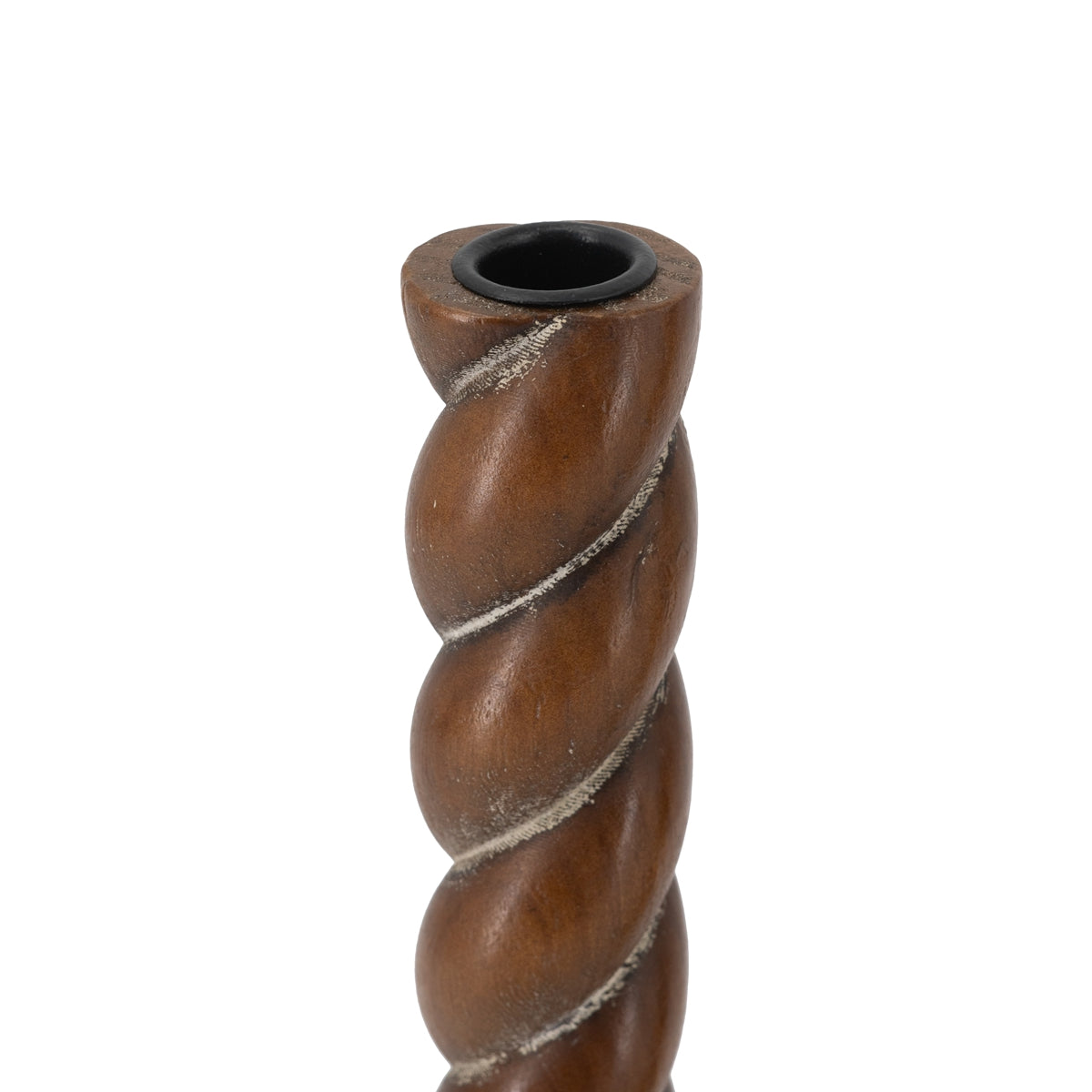 Spiral Birch Wood Taper Candle Holders Set of 2 - Image 3