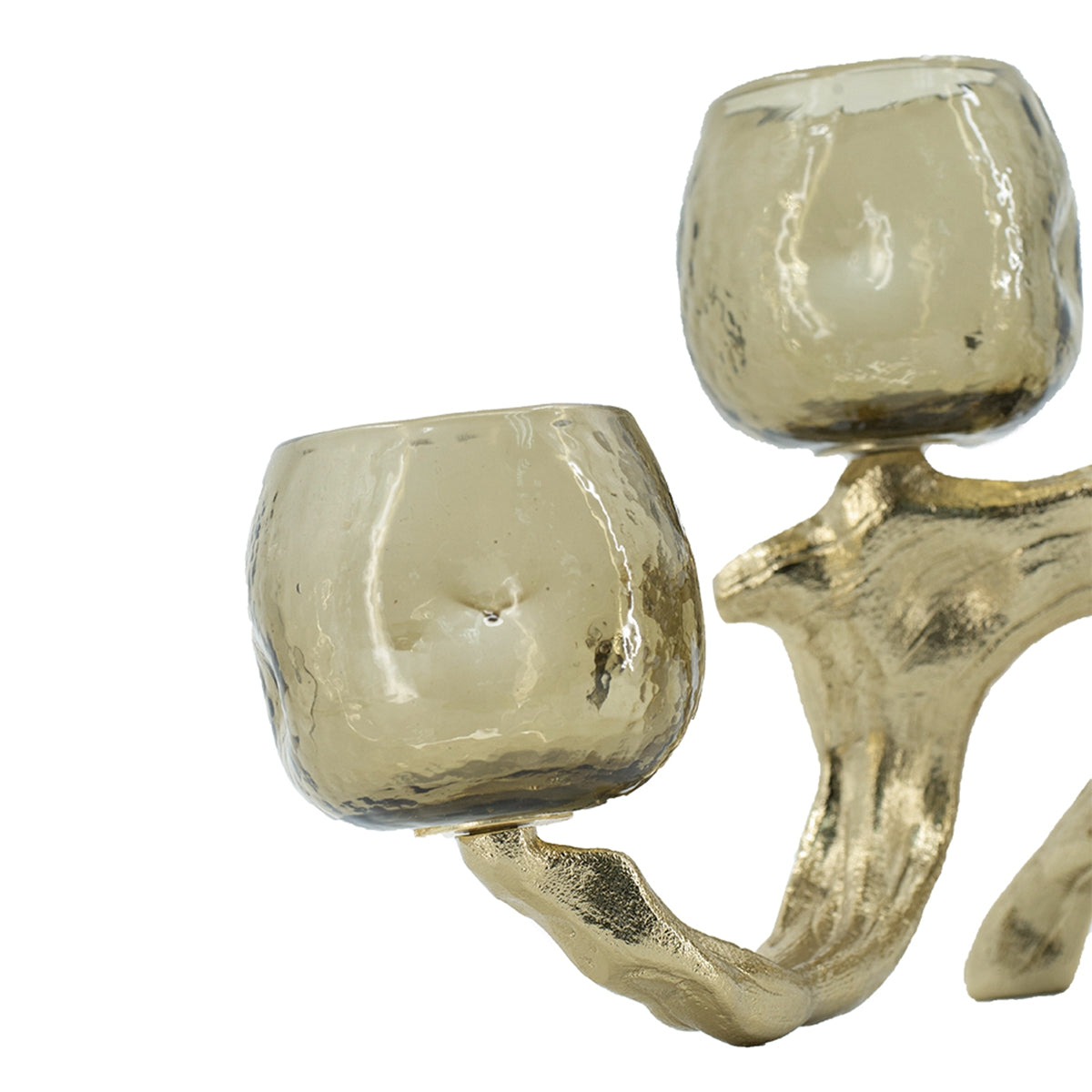 Gold Branch Triple Votive Candle Holder with Glass Cups - Image 8