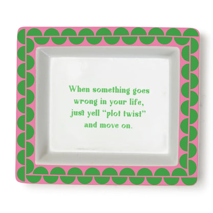 Porcelain Desk Trinket Trays with Sayings Set of 6 - Image 7