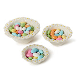 Daisy-Shaped Porcelain Serving Bowls Set of 3
