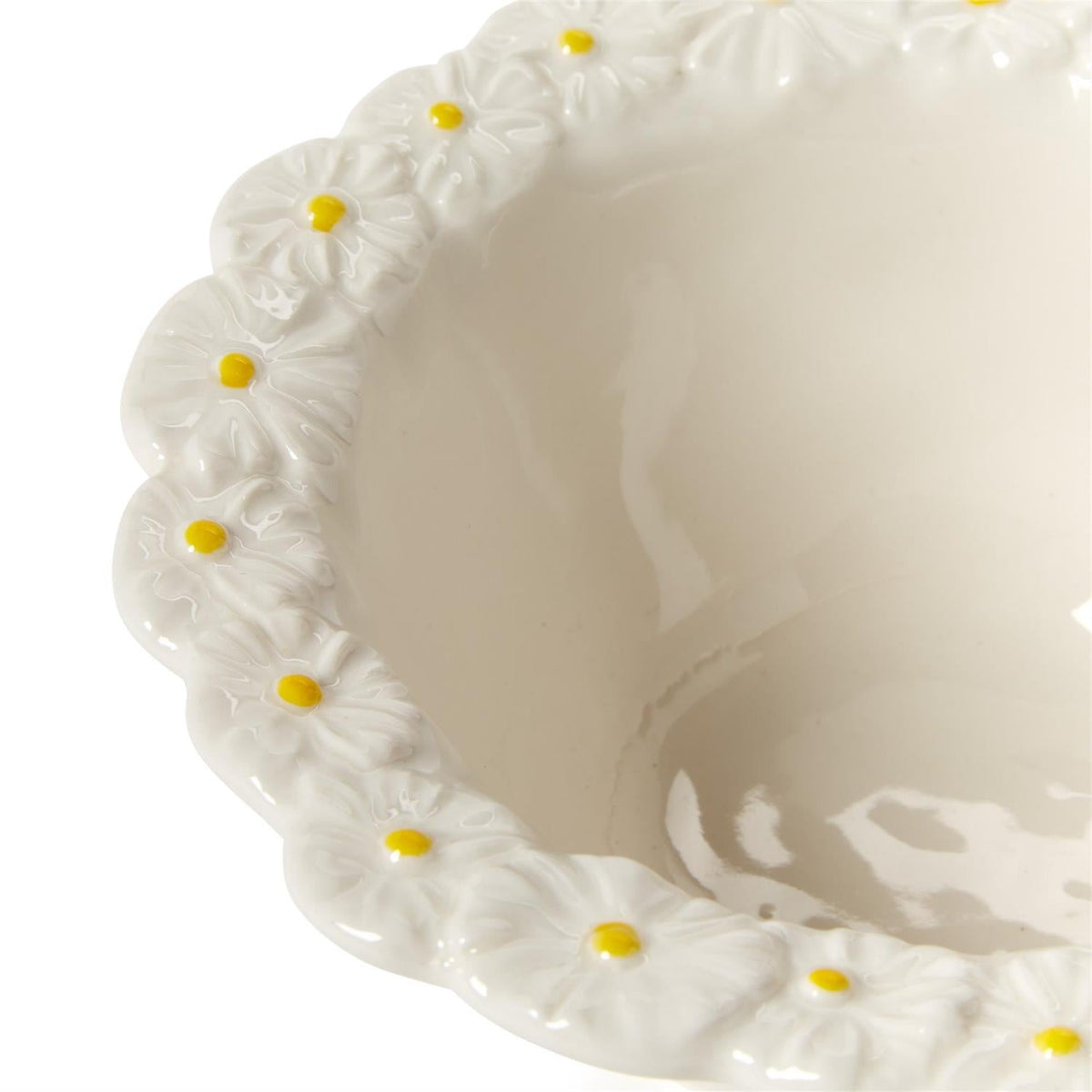 Daisy-Shaped Porcelain Serving Bowls Set of 3 - Image 6