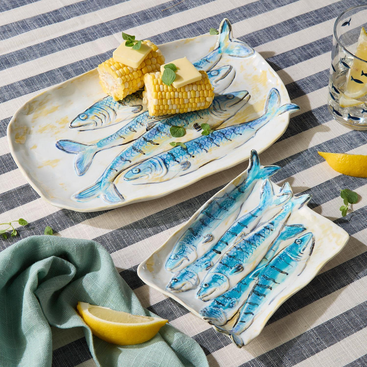 Fish-Shaped Stoneware Appetizer Plates Set of 2 - Image 2