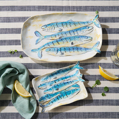 Fish-Shaped Stoneware Appetizer Plates Set of 2 - Image 3