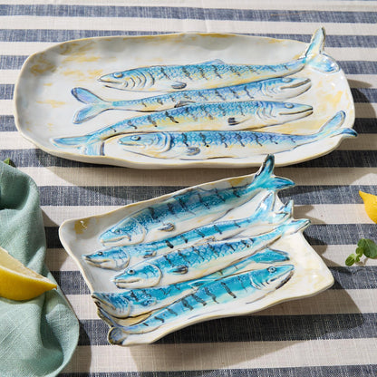 Fish-Shaped Stoneware Appetizer Plates Set of 2 - Image 4
