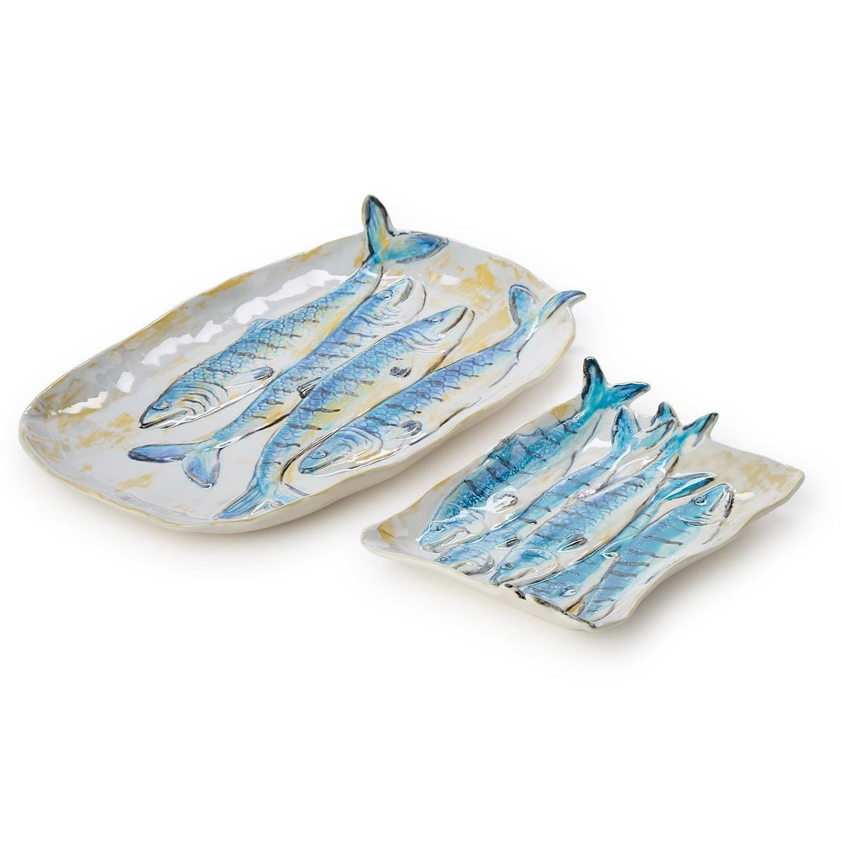 Fish-Shaped Stoneware Appetizer Plates Set of 2 - Image 5