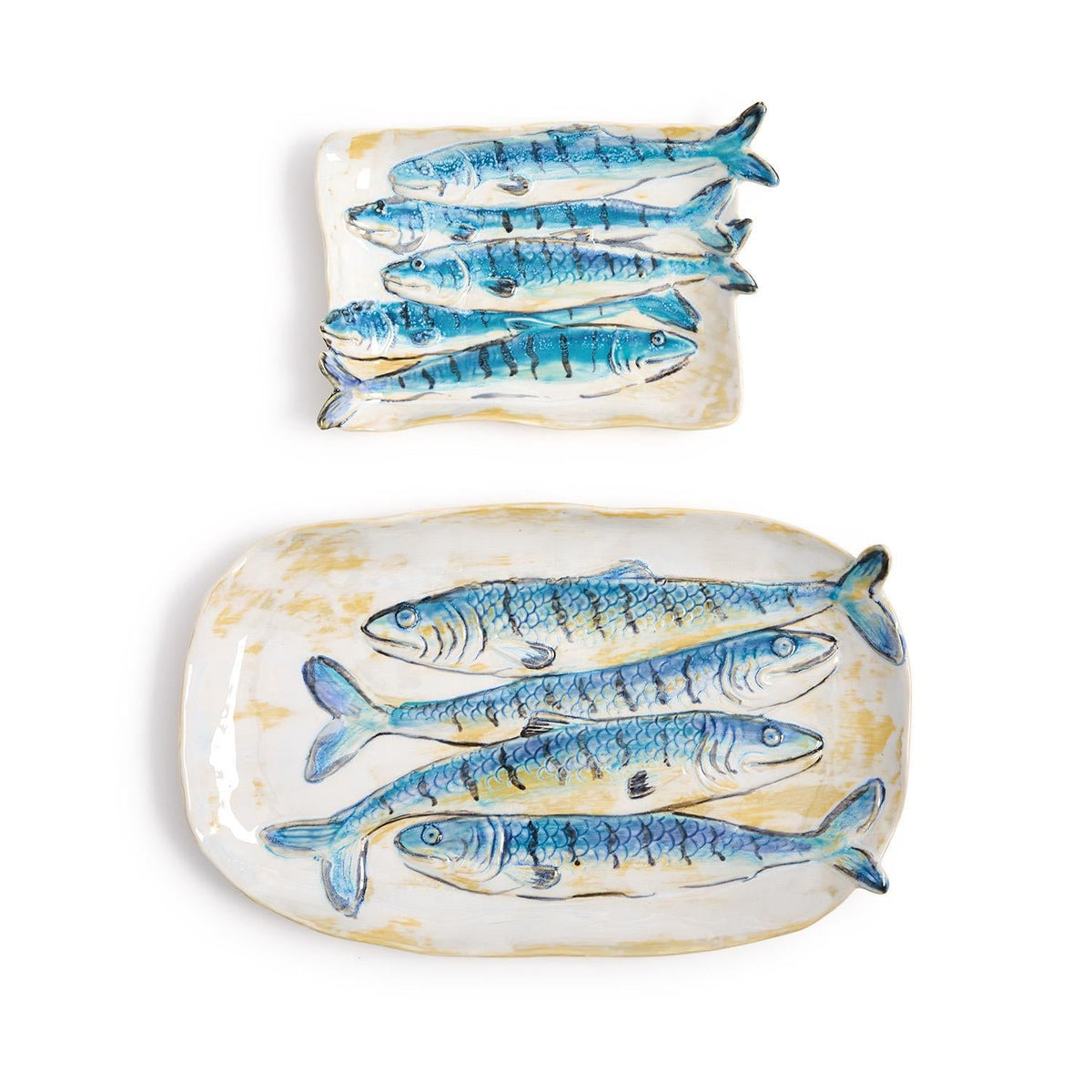 Fish-Shaped Stoneware Appetizer Plates Set of 2 - Image 1