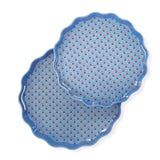 Scalloped Lacquered Decorative Trays Set of 2