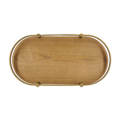 Oval Ash Wood Display Trays with Metal Rails Set of 2 - Image 5