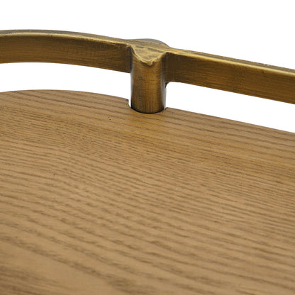 Oval Ash Wood Display Trays with Metal Rails Set of 2 - Image 9