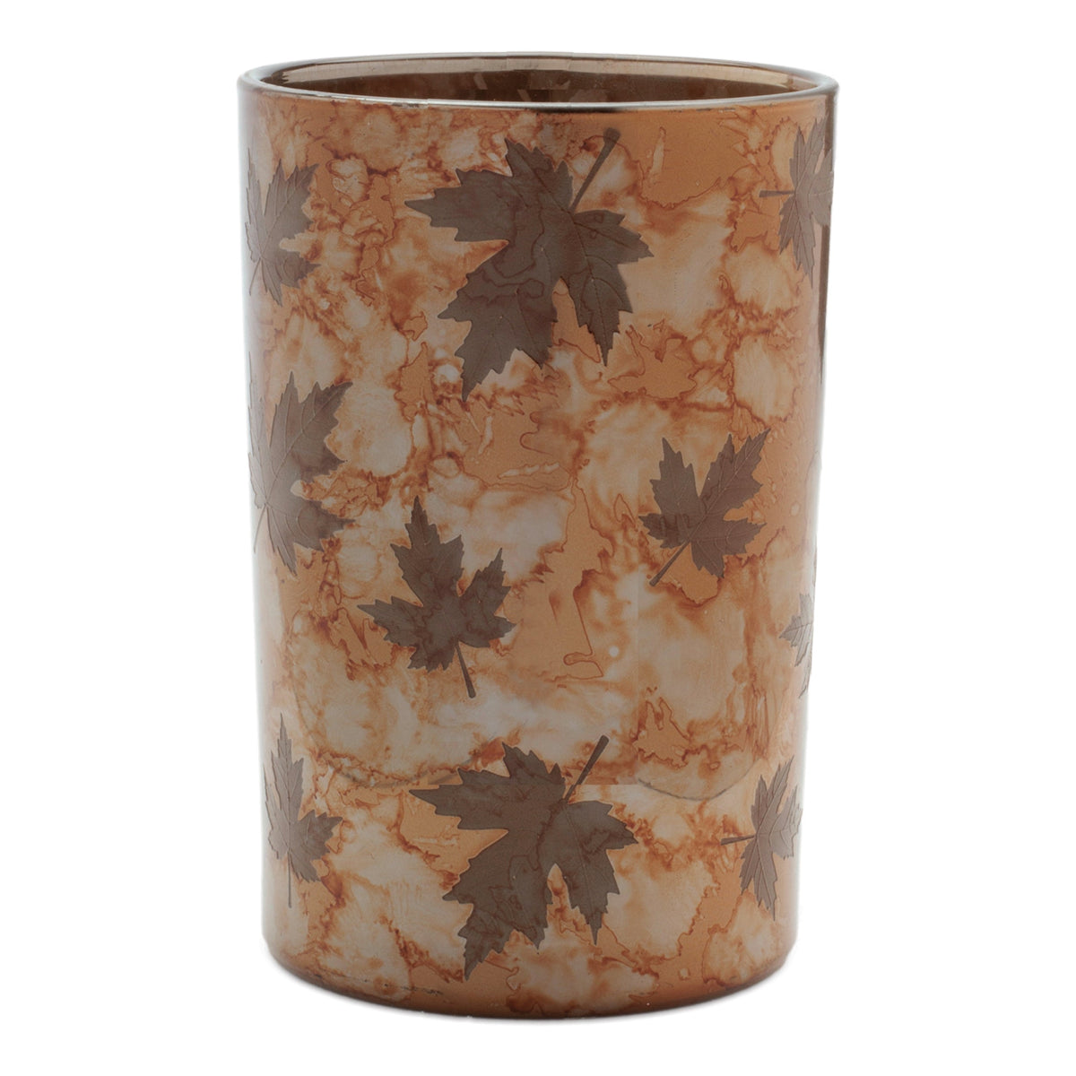 Amber Autumn Leaf Glass Votive Candle Holders Set of 3 - Image 2