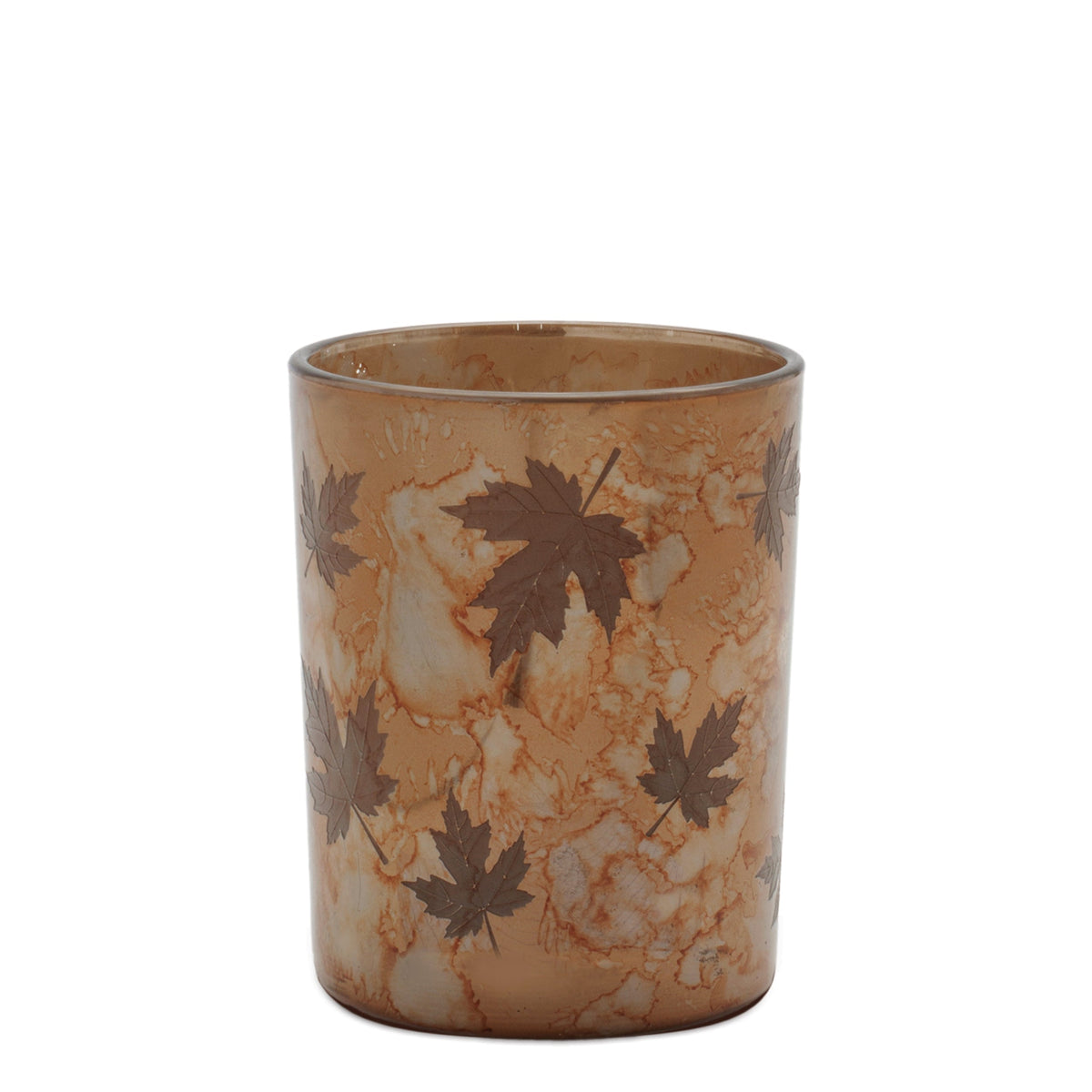 Amber Autumn Leaf Glass Votive Candle Holders Set of 3 - Image 3