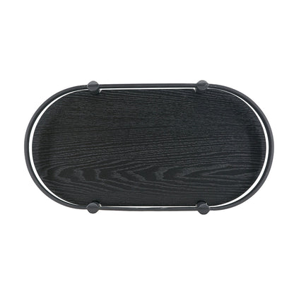 Oval Ash Wood Display Trays with Metal Rails Set of 2 - Image 6