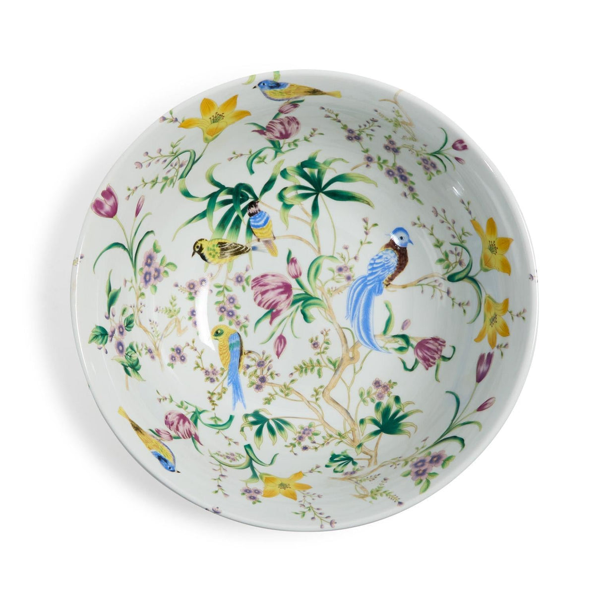 Bird and Blossom Chinoiserie Ceramic Decorative Bowl - Image 3