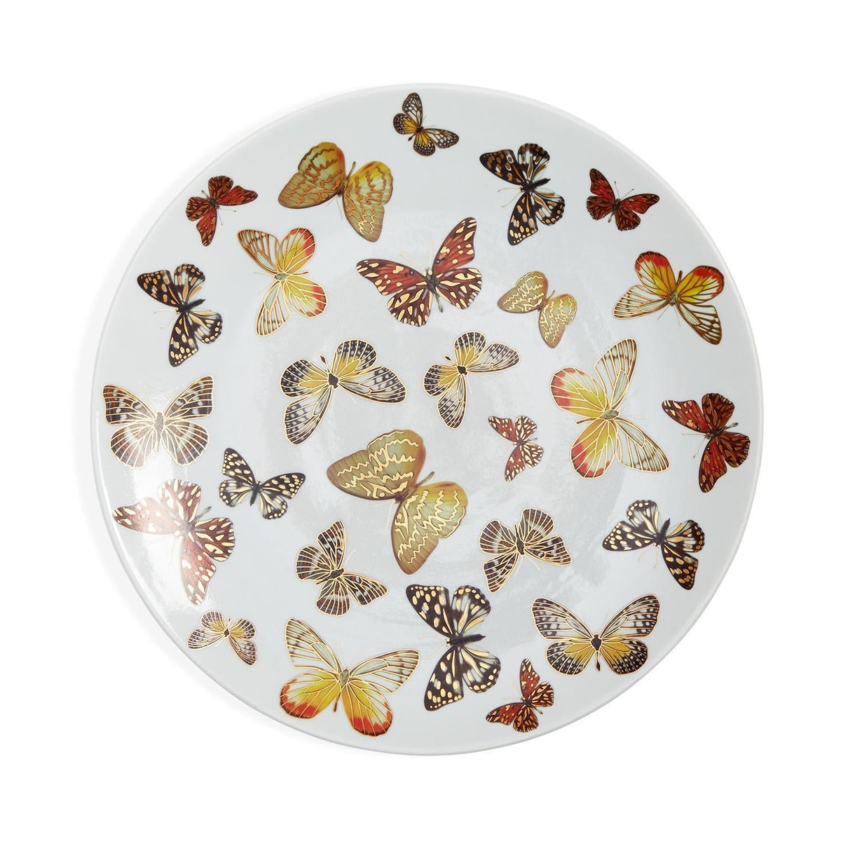 Butterfly Garden Ceramic Decorative Plate with Gold Accents - Image 2