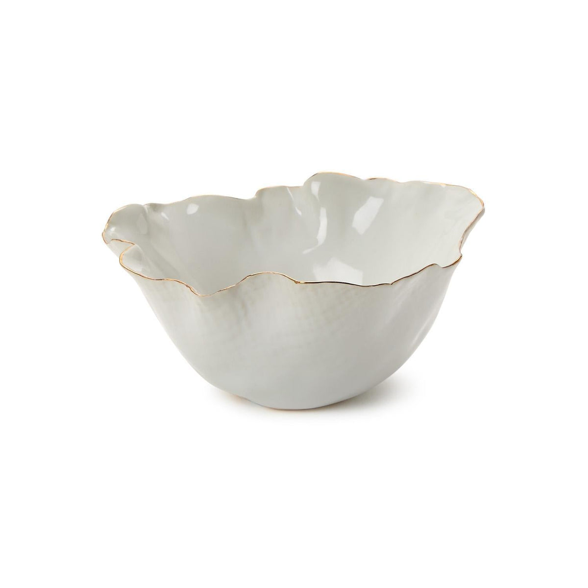 White Free-Form Ceramic Decorative Bowl - Image 2