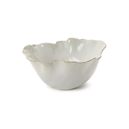 White Free-Form Ceramic Decorative Bowl - Image 2
