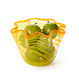 Hand-Blown Swirl Flare Decorative Glass Bowl