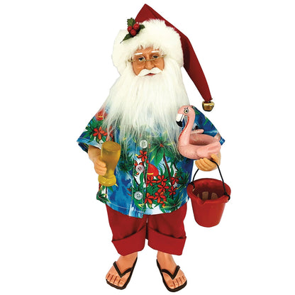 15-Inch Santa Figure with Flamingo Float