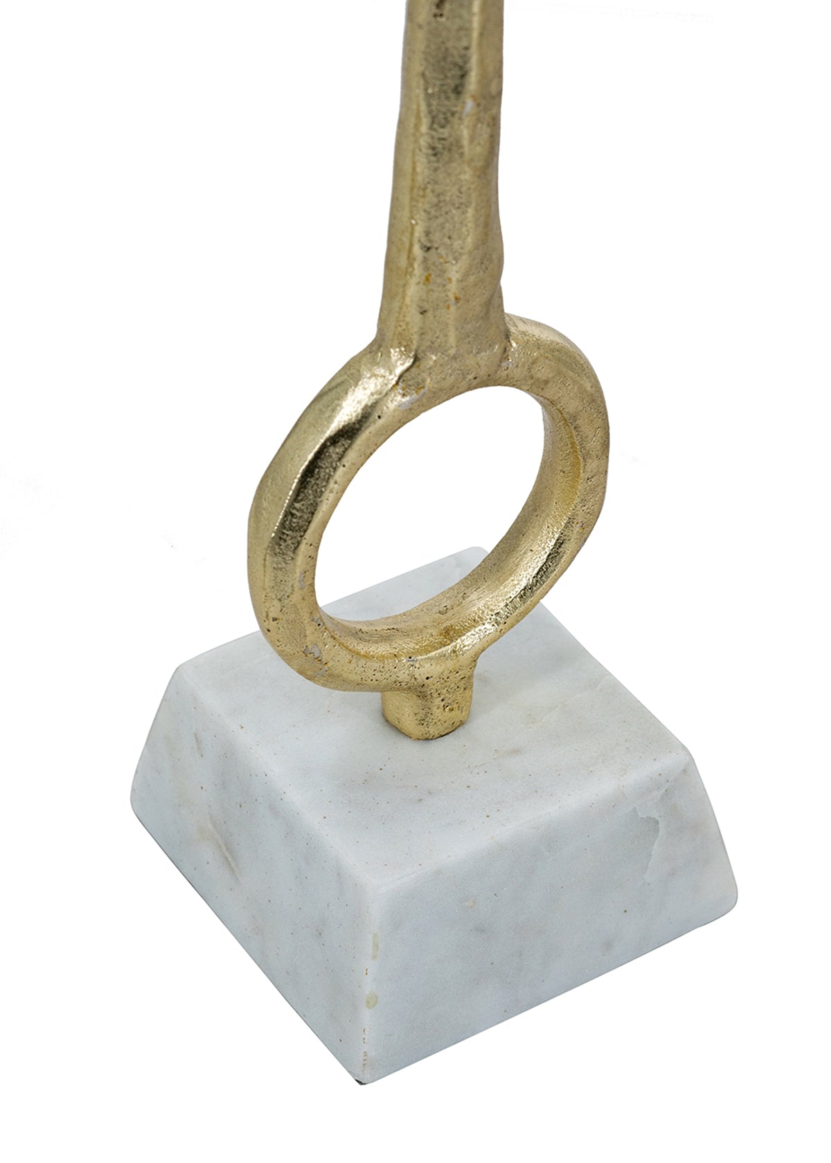 Gold Ring Pillar Candle Holders with Marble Bases Set of 3 - Image 5