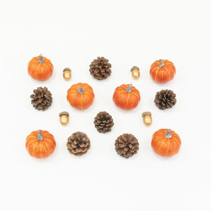 Autumn Pumpkin Acorn and Pinecone Bowl Filler Set of 2 - Image 2