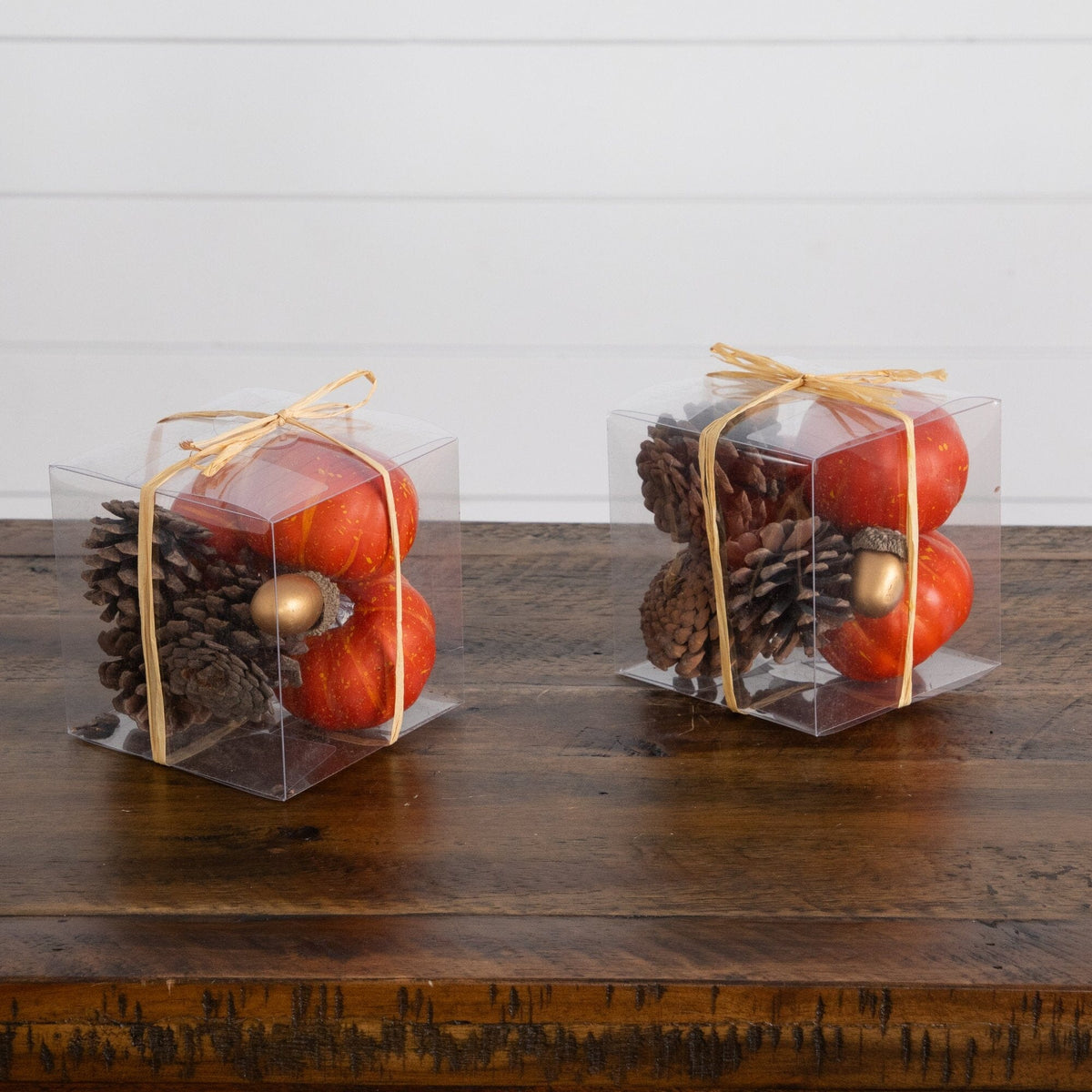 Autumn Pumpkin Acorn and Pinecone Bowl Filler Set of 2 - Image 3
