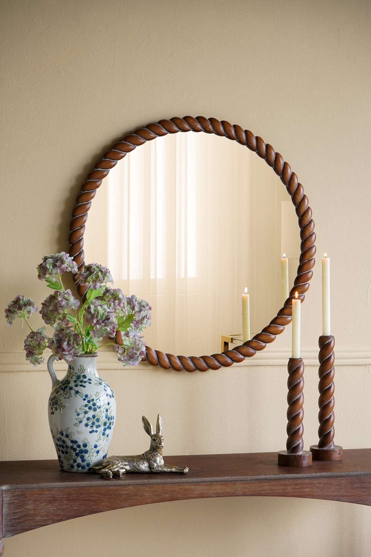 Spiral Birch Wood Taper Candle Holders Set of 2 - Image 4