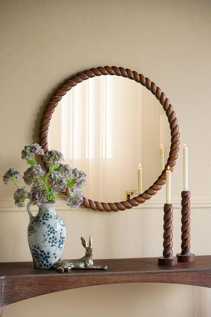 Spiral Birch Wood Taper Candle Holders Set of 2 - Image 4