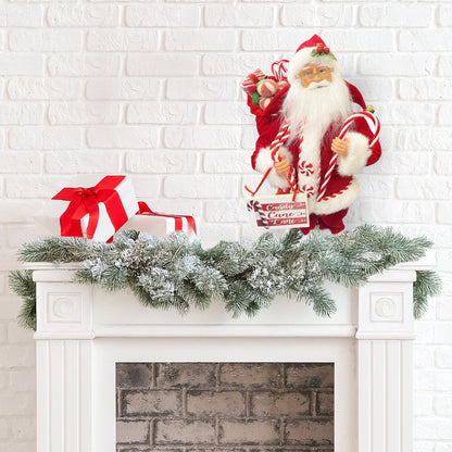 15-Inch Candy Cane Santa Holiday Figure - Image 3