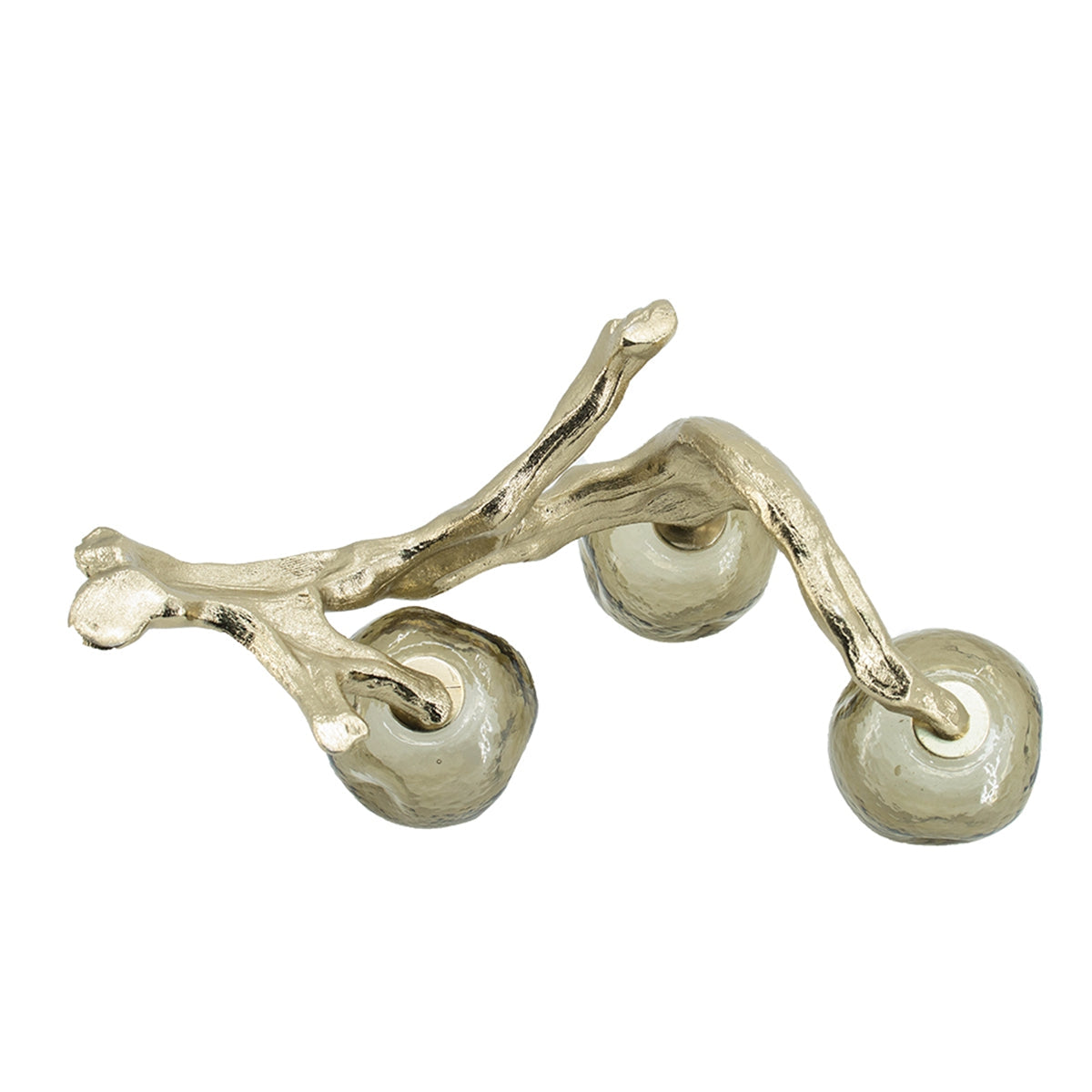 Gold Branch Triple Votive Candle Holder with Glass Cups - Image 7