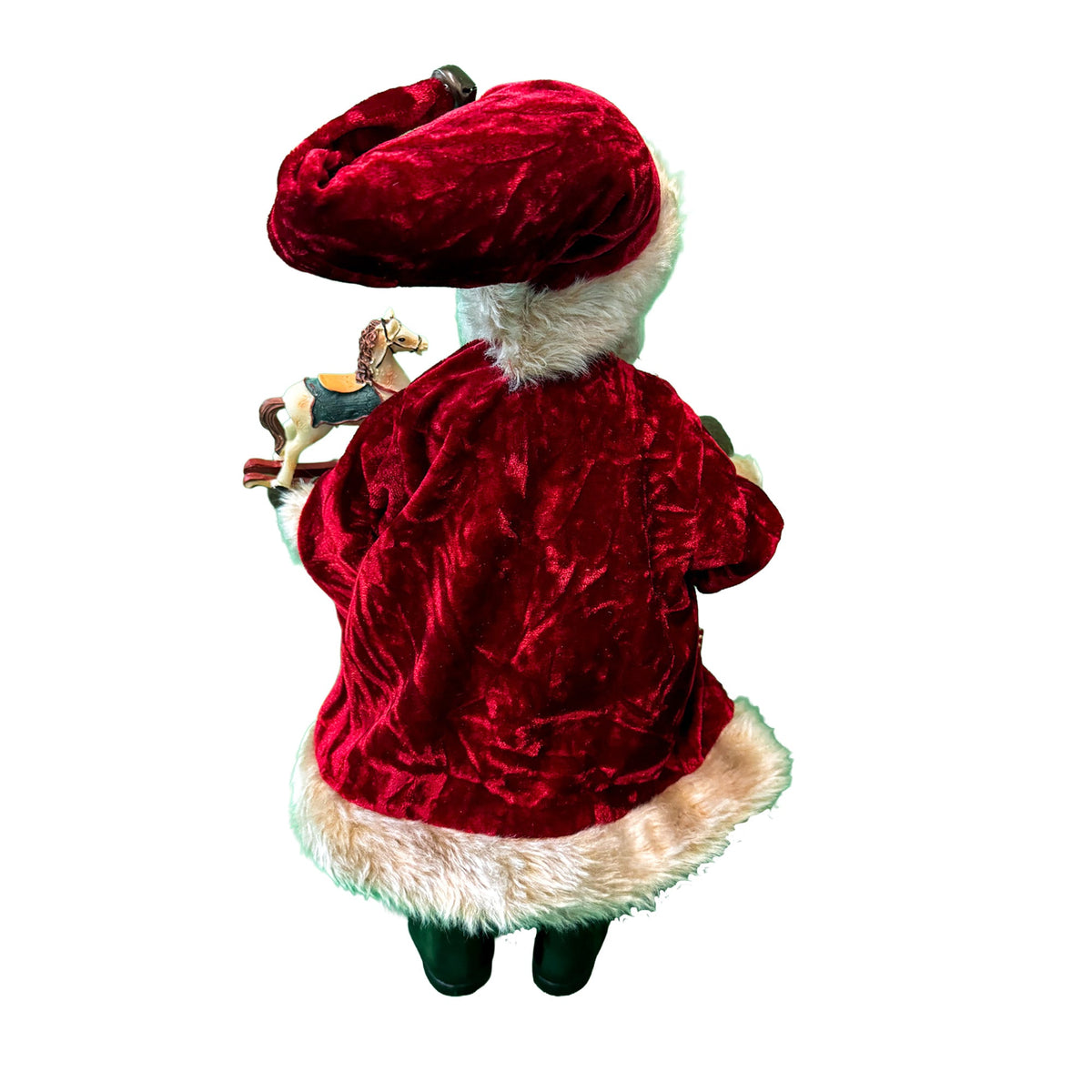 15-Inch Santa Figure with Rocking Horse and Toy Bag - Image 3