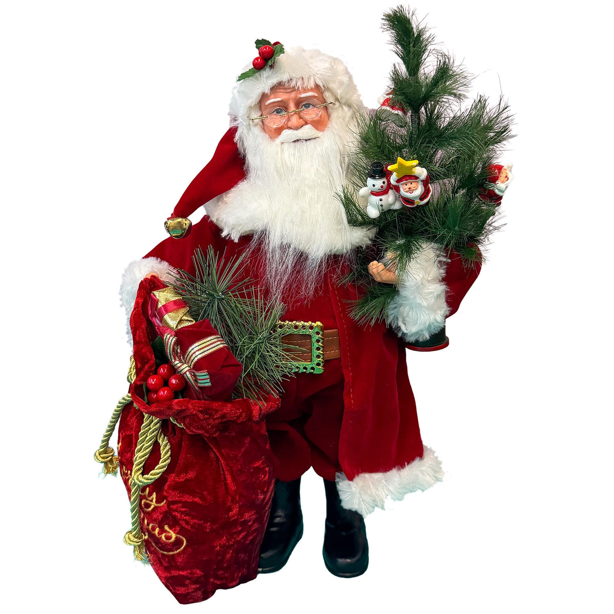 15-Inch Santa Delivery Figure with Gifts and Mini Tree - Image 1