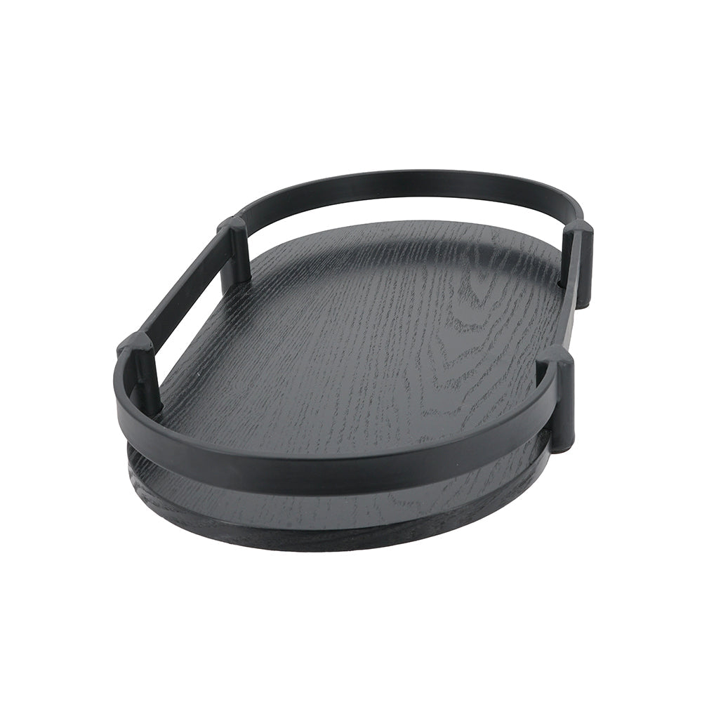 Oval Ash Wood Display Trays with Metal Rails Set of 2 - Image 3