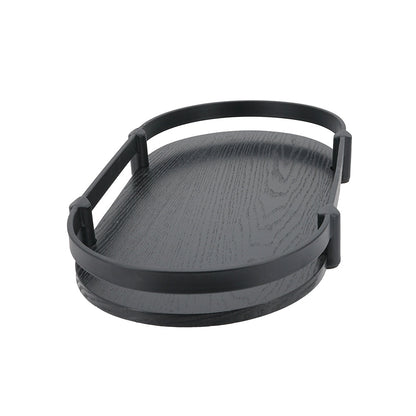 Oval Ash Wood Display Trays with Metal Rails Set of 2 - Image 3