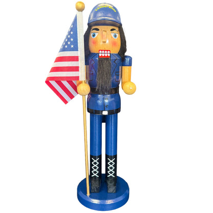 14-Inch Coast Guard Nutcracker with American Flag