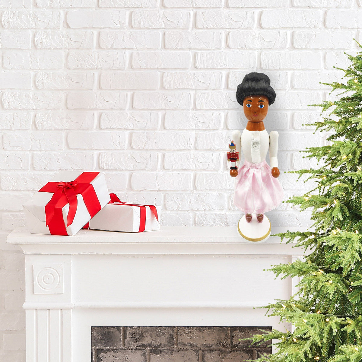 14-Inch Ballerina Nutcracker Figure in Pink Tutu - Image 2