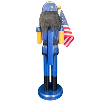 14-Inch Coast Guard Nutcracker with American Flag - Image 2