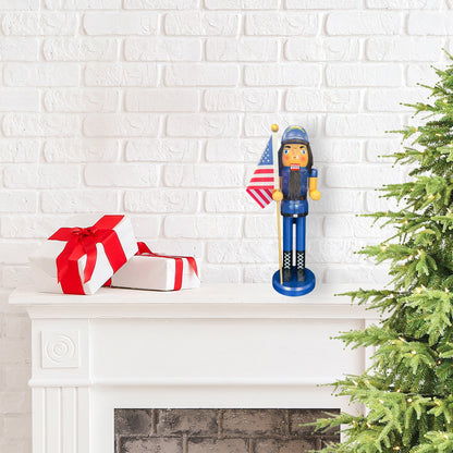 14-Inch Coast Guard Nutcracker with American Flag - Image 3